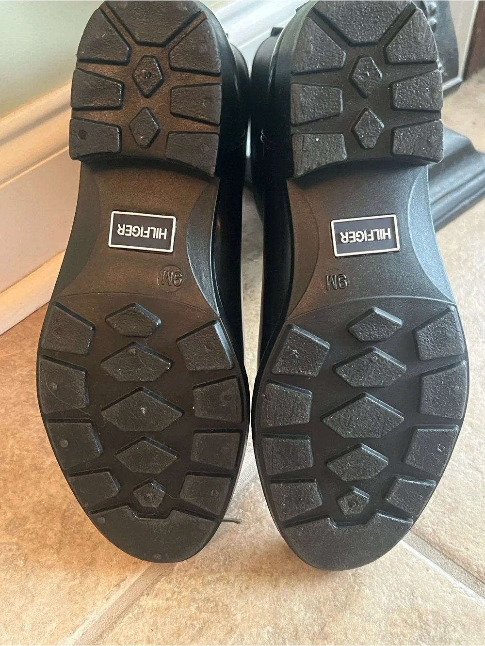 Tommy Hilfiger Black Short Rain Boots with Red Interior
